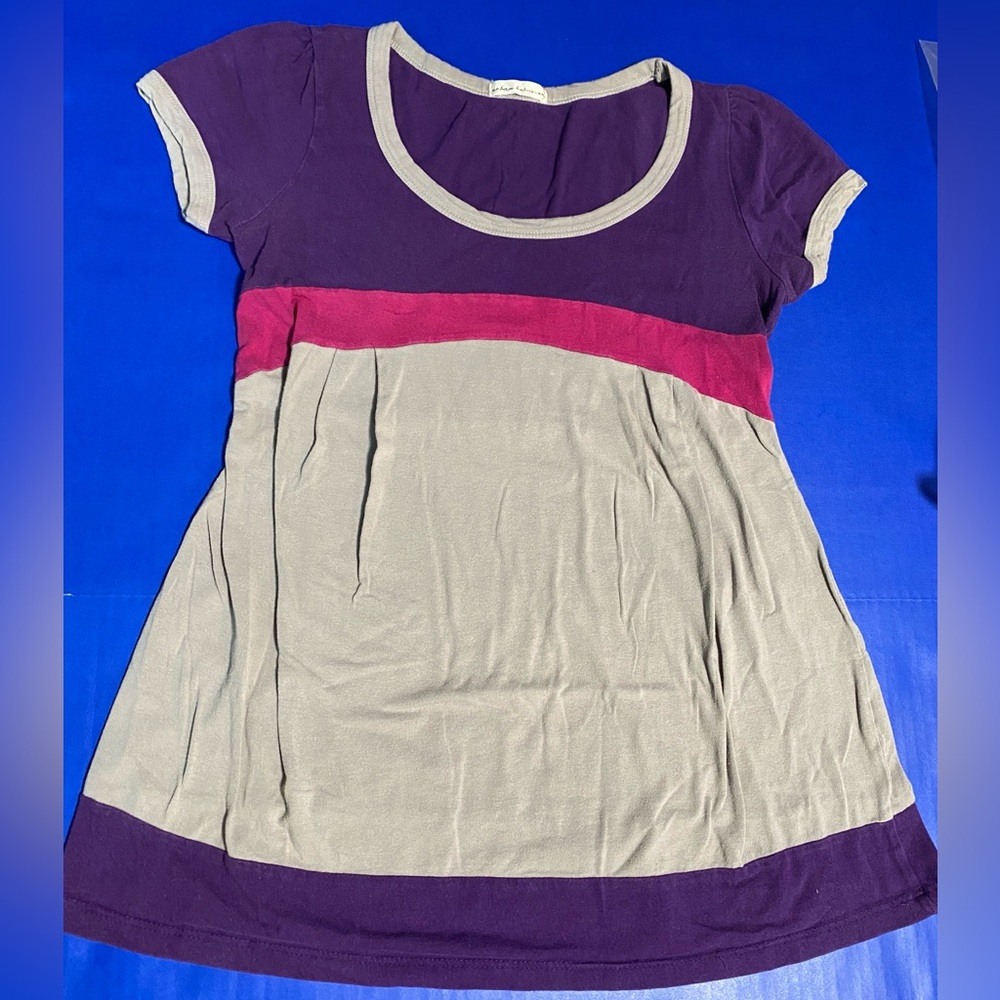 Urban Behavior Y2K Purple/Pink/Grey Colorblock T-Shirt Size L
